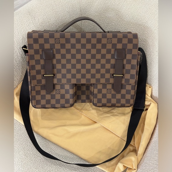 Authentic Louis Vuitton NEW Broadway damier ebene unisex messenger laptop bag - Picture 1 of 16